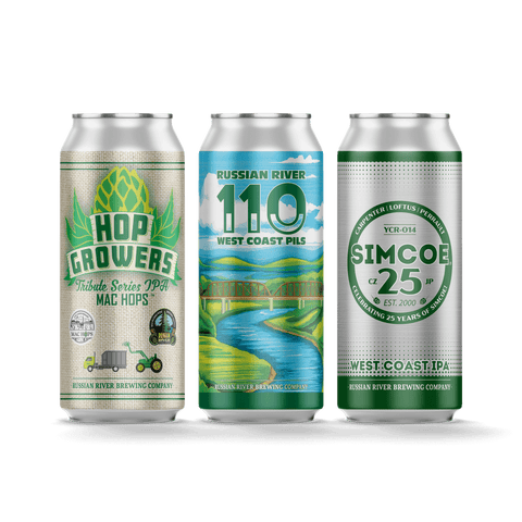 CANS Simcoe 25/Hop Grower's Tribute Series/Russian River 110 12pk Case *SHIPPING IN CA ONLY*