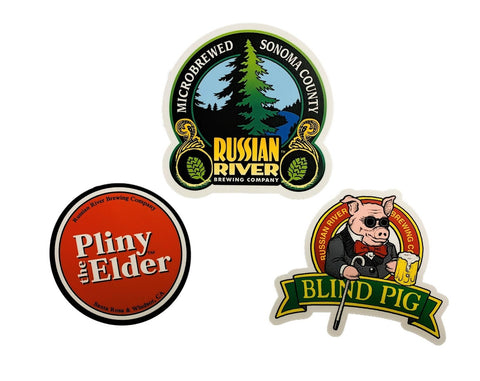 Collect All 3 Small Stickers! Pliny the Elder, Blind Pig, Russian River